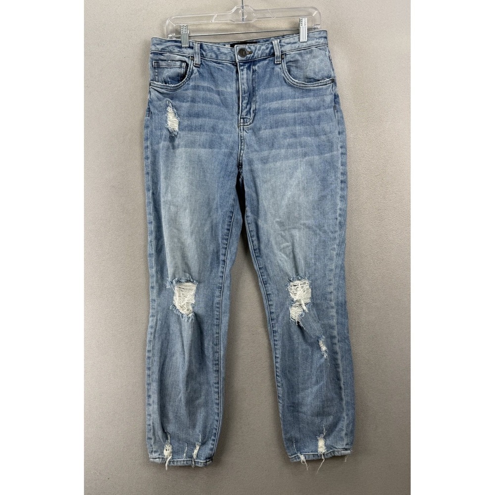 KUT From The Kloth Christine High Rise Straight Leg Distressed Jeans Womens Sz 8 - Picture 2 of 10